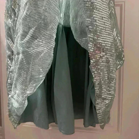 NWT TLC Say Yes To The Prom Baby Blue Sequin Floor Length Dress Gown Size 7 - Picture 7 of 10